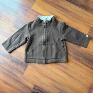 Janie & Jack Bear Logo Zip Up Fleece Lined Jacket‎ 18 24 Months Brown